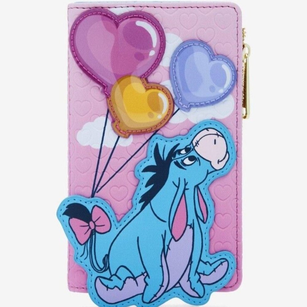 Loungefly Disney Winnie The Pooh Eeyore Wallet Heart Balloons Snap Closure